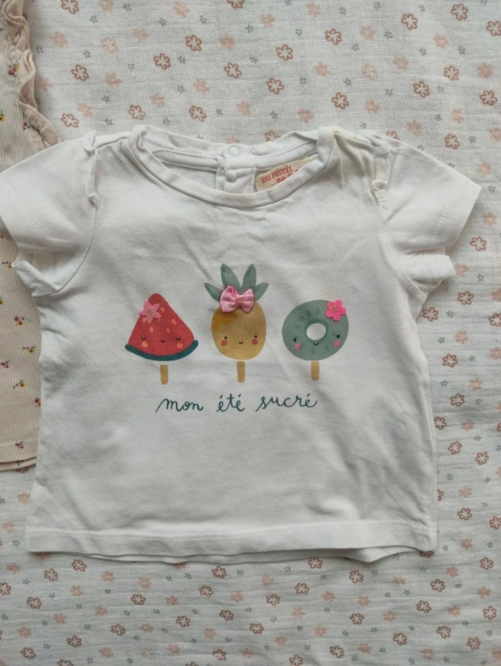 Lote de 3 camisetas de verano Kiabi y DPAM - Talla 9 meses - Muy buen estado – photo 4